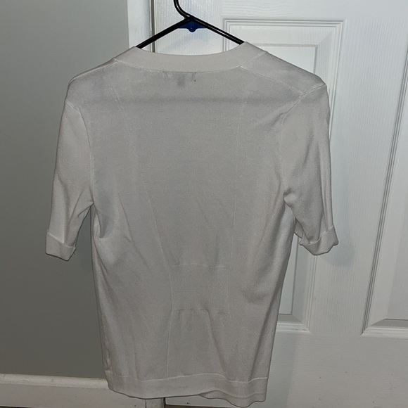 White Short Sleeve Cardigan - Picture 2 of 3